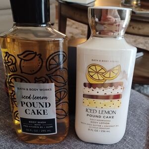 Bath & Body Works Iced Lemon Pound Cake Body Wash and Lotion Set